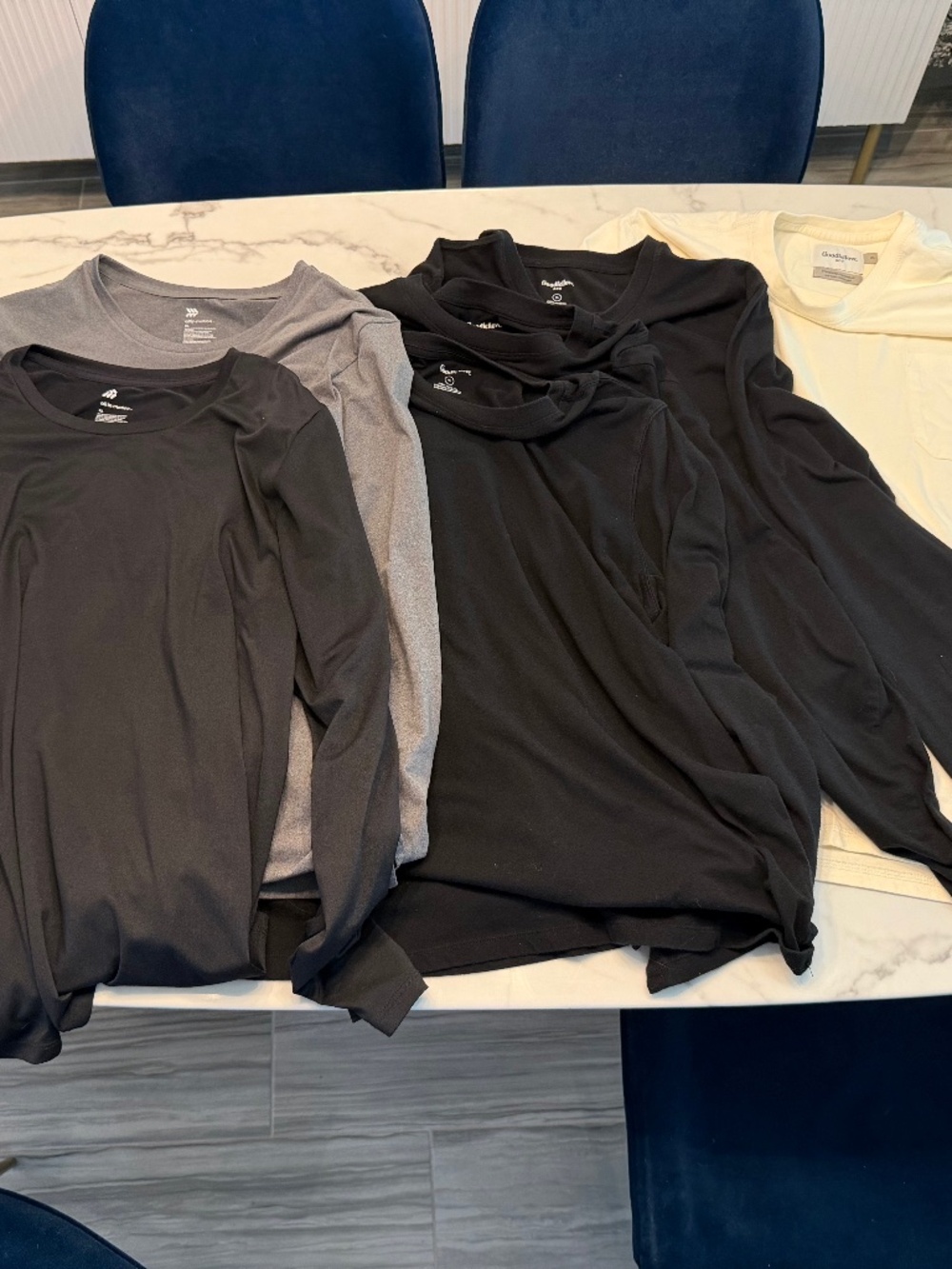 Target Brands 6 Long Sleeve T-Shirts Size XL All In Motion & Goodfellow